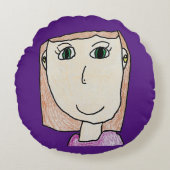 オリーブパーソナライズされたの子ども ラウンドクッション (正面)