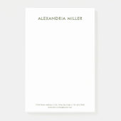 オリーブパーソナライズされたグリーンとホワイトミニマリスト4x6 ポストイット (正面)