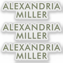 オリーブパーソナライズされたグリーンモノグラムノートパソコンステッカー シール