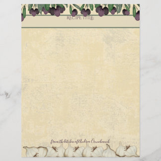 オリーブパーソナライズされたレシピレターヘッド