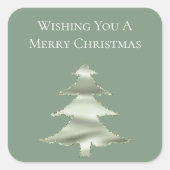 オリーブピスタチオミントグリーンクリスマスツリー スクエアシール (正面)