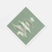 オリーブピスタチオミントグリーンクリスマスツリー スタンダードランチョンナプキン (角)