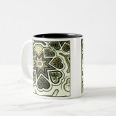 オリーブフォークアートハートマグ ツートーンマグカップ (正面左)