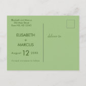 オリーブフローラ結婚式は日付カードを保存 ポストカード (裏面)