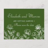 オリーブフローラ結婚式は日付カードを保存 ポストカード (正面)