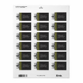 オリーブブラックダマスク住所 シール- ラベル (フルシート)