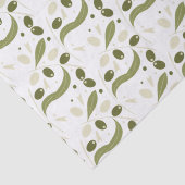 オリーブブランチと葉シームレスパターン 薄葉紙 (詳細)