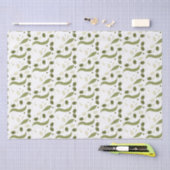 オリーブブランチと葉シームレスパターン 薄葉紙 (クラフト)