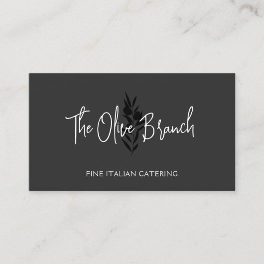 オリーブブランチイタリアンまたはギリシャケータリングシェフバス 名刺 (正面)