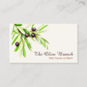 オリーブブランチイタリアンまたはギリシャケータリングシェフ2 名刺 (正面)