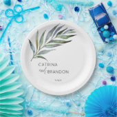 オリーブブランチパーソナライズされたウォーター結婚カラー ペーパープレート (パーティー)