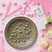 オリーブブランチフェイク地中海の陶器 ペーパープレート (パーティー)