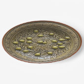 オリーブブランチフェイク地中海の陶器 ペーパープレート (アングル)