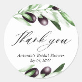 オリーブブランチブライダルシャワークラシックラウンドステッカー ラウンドシール (正面)