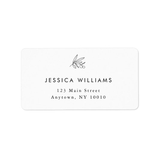 オリーブブランチミニマリストラージ差出人住所ラベル ラベル (正面)