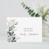 オリーブブランチモダンエレガントな結婚式サンキューカード サンキューカード (スタンド正面)