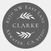 オリーブブランチラウンド差出人住所ラベル ラウンドシール (正面)