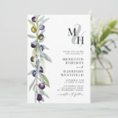 オリーブブランチラブシンボルモノグラム結婚ズ 招待状 (スタンド正面)