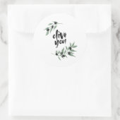 オリーブブランチリースバレンタインデスティッカー ラウンドシール (バッグ)