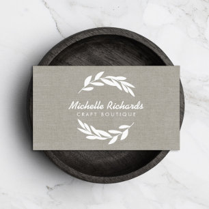 オリーブブランチリースロゴon Linen Business Card 名刺