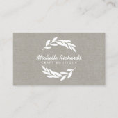 オリーブブランチリースロゴon Linen Business Card 名刺 (正面)