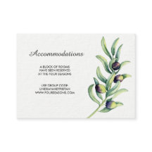 オリーブブランチヴィネージレストラン ウェディング 宿泊施設 案内カード