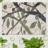 オリーブブランチ抽象芸術アート キッチンタオル (折り畳み)