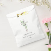 オリーブブランチ木材クロスファースト聖餐式 フェイバーバッグ (封をした状態)