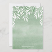 オリーブブランチ植物学ブライダルシャワー 招待状 (裏面)