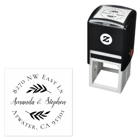 オリーブブランチ結婚の差出人住所スタンプ セルフインキングスタンプ (インサイチュ)