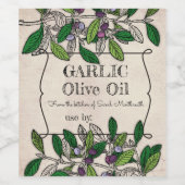 オリーブブランチ風味のオリーブ油ホーム缶詰ラベル ワインラベル (シングルラベル)