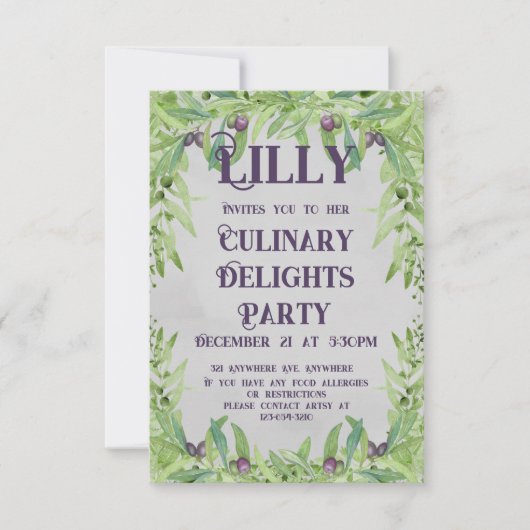 オリーブブランチ 招待状 (正面)