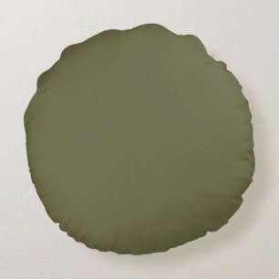 オリーブブ無地のランチカラーPANTONE 18-0527 AW 2022 ラウンドクッション