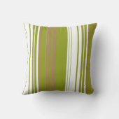オリーブホワイトレトロストライプアートデザイン抽象芸術 クッション (裏面)