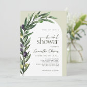 オリーブボタニカル離れアーチグリーンリーブライダルシャワー 招待状 (スタンド正面)