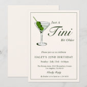 オリーブマティーニカクテルがおもしろい 22歳の誕生日パーティー 招待状 (正面/裏面)