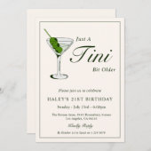 オリーブマルティおもしろいニカクテル21歳の誕生日パーティー 招待状 (正面/裏面)