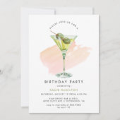 オリーブマルティーニ |おもしろいカクテルパーティー大人誕生日 招待状 (正面)