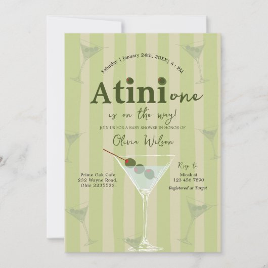 オリーブマルティーニTini Oneは赤ちゃんシャワーの途中にある 招待状 (正面)