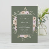 オリーブマーブルの芍薬の結婚式 招待状 (スタンド正面)