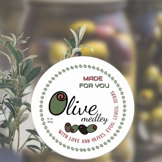 オリーブミックス農家市場が愛で作られた ラウンドシール