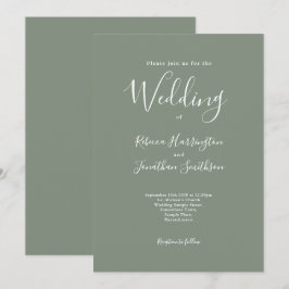 オリーブミニマルグモダン結婚リー 招待状