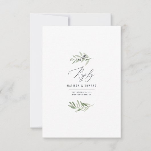 オリーブミニマル枝の水の色の結婚セージの応答 (正面)