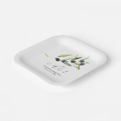 オリーブミニマル紙プレート植物緑 ペーパープレート (傾斜あり)