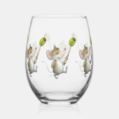 オリーブメリー飲み物用品セット付きマウスモード ステムなしワイングラス (裏面)
