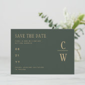 オリーブモスグリーンゴールドの結婚式　SAVE THE DATE  セーブザデート (スタンド正面)