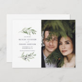 オリーブモダンの枝の葉の写真の日付保存 シーズンポストカード (正面/裏面)