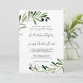 オリーブモダンの枝を全部に入れ結婚る 招待状 (スタンド正面)