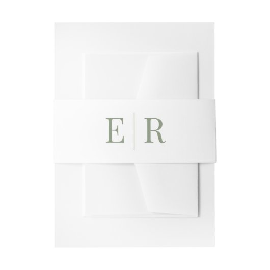 オリーブモダンエレガントモノグラム 招待状ベリーバンド (正面例)