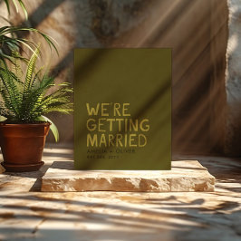 オリーブモダングリーンはっきりした – 手書きタイポグラフィ ポストカード